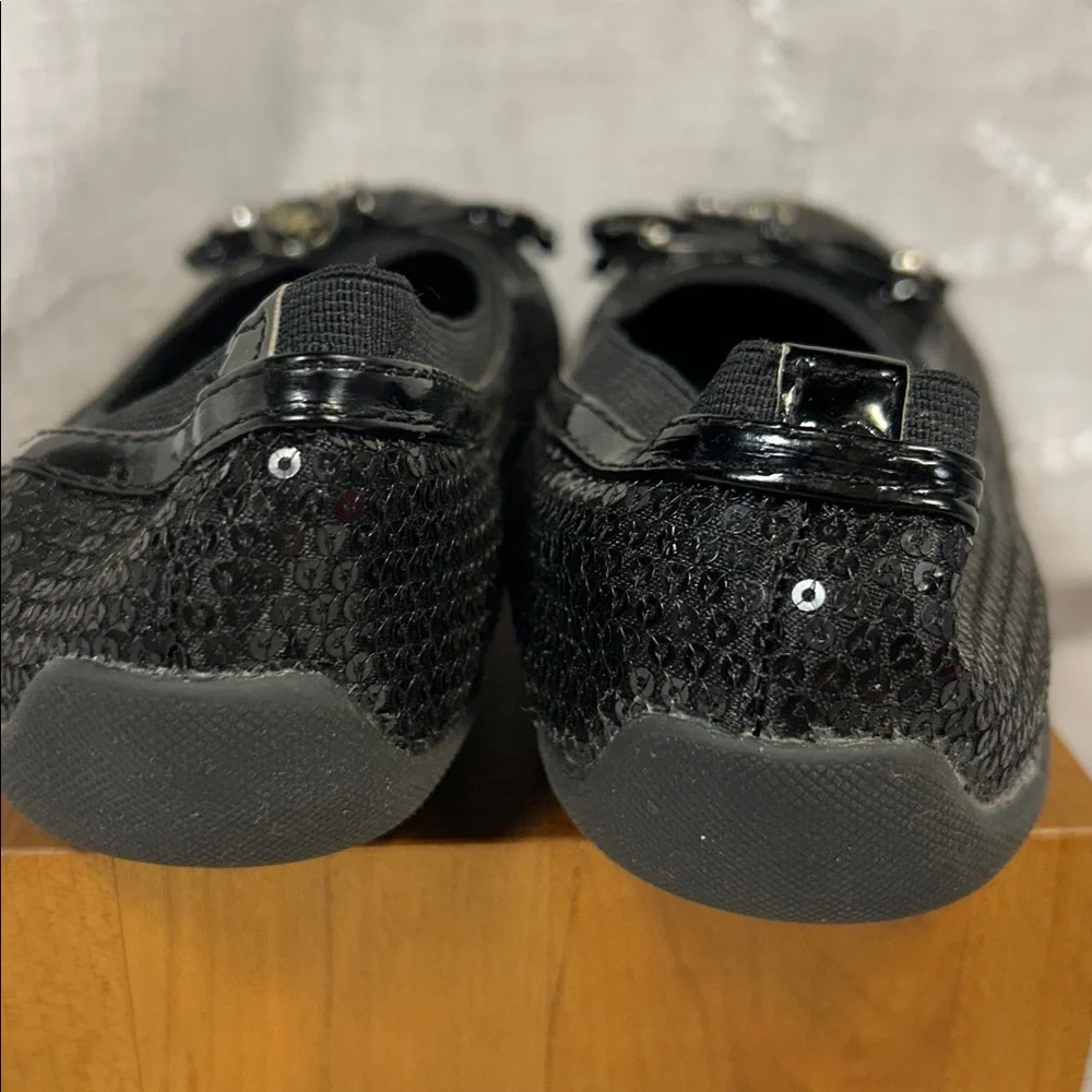 Michael Kors sparkly ballet flats KORY with charms and bow stamped sz 1